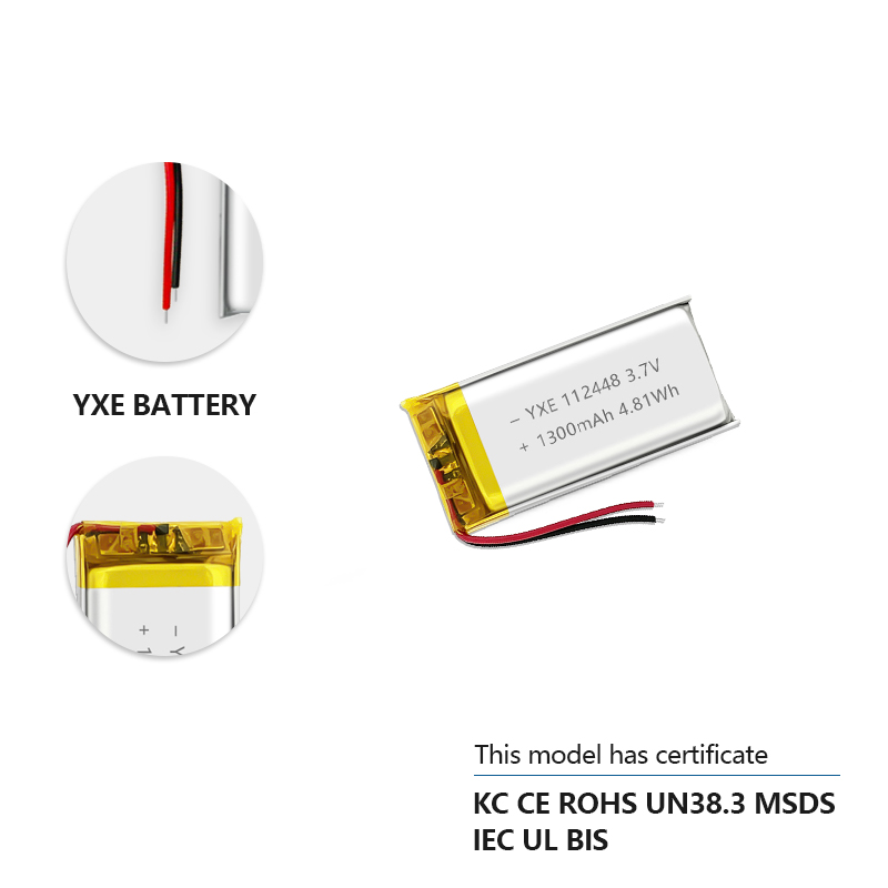 3.7 V Li-ion Battery 112448-1300mah
